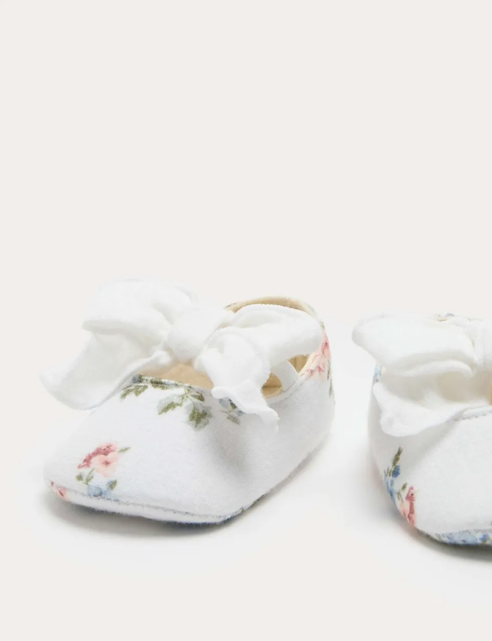 Baby Floral Ballet Pram Shoes (0-18 Mths)