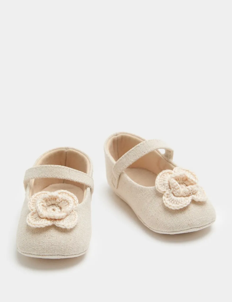 Baby Flower Ballet Pram Shoes (0-18 Mths)