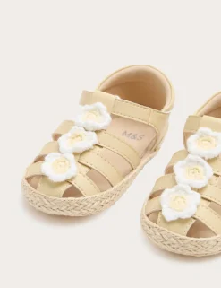 Baby Flower Fisherman Pram Sandals (0-18 Mths)