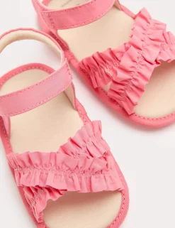 Baby Frill Riptape Pram Sandals (0-18 Mths)