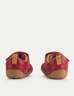 Baby Leather Digger Riptape Pram Shoes (3 Small - 5 Small)