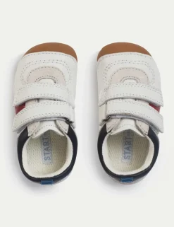 Baby Leather Riptape Pram Shoes (3½ Small - 5 Small)