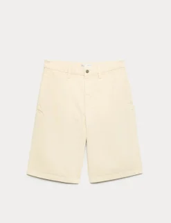 Baggy Fit Pure Cotton Denim Shorts