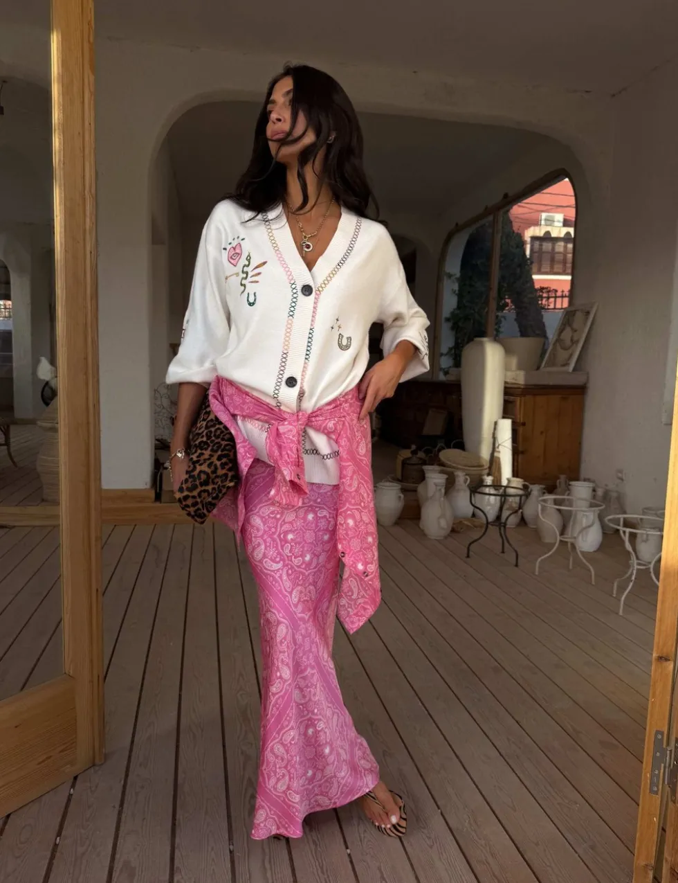Bandana Print Maxi Slip Skirt