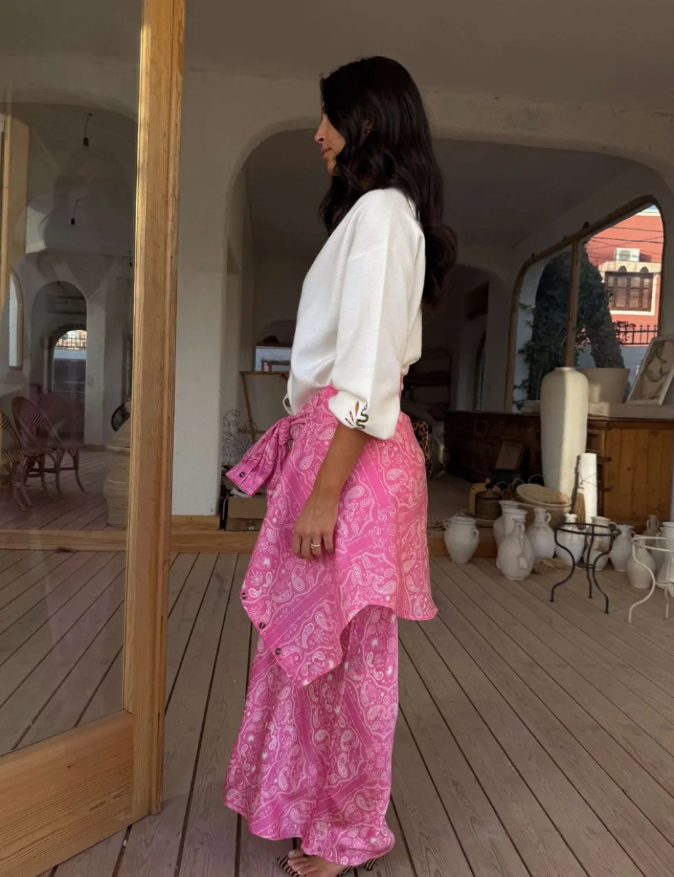 Bandana Print Maxi Slip Skirt