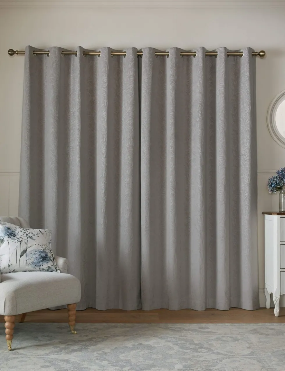 Barley Embossed Eyelet Curtains