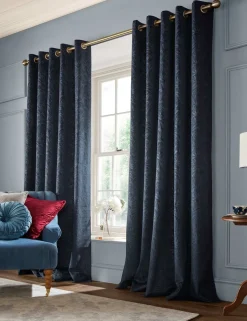 Barley Embossed Eyelet Curtains
