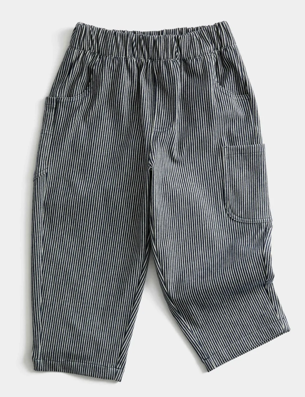 Barrel Fit Cotton Blend Striped Trousers (1-8 Yrs)