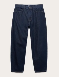 Barrel Fit Pure Cotton Rigid Jeans
