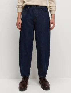 Barrel Fit Pure Cotton Rigid Jeans
