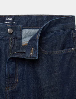Barrel Fit Pure Cotton Rigid Jeans