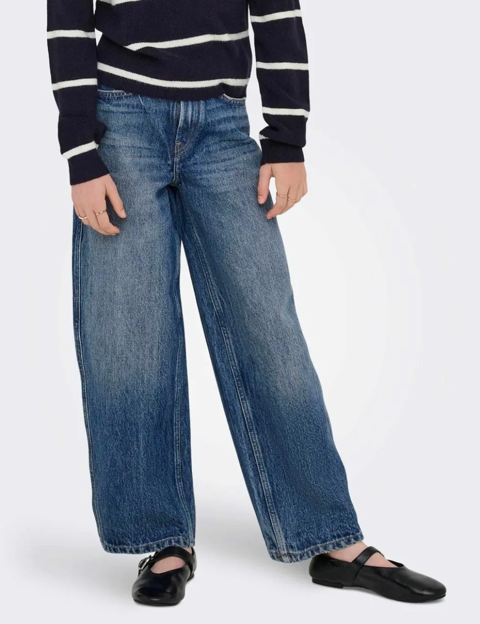 Barrel Leg Pure Cotton Jeans (8-14 Yrs)