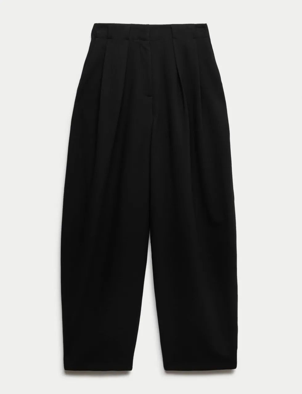 Barrel Pleat Front Tapered Trousers