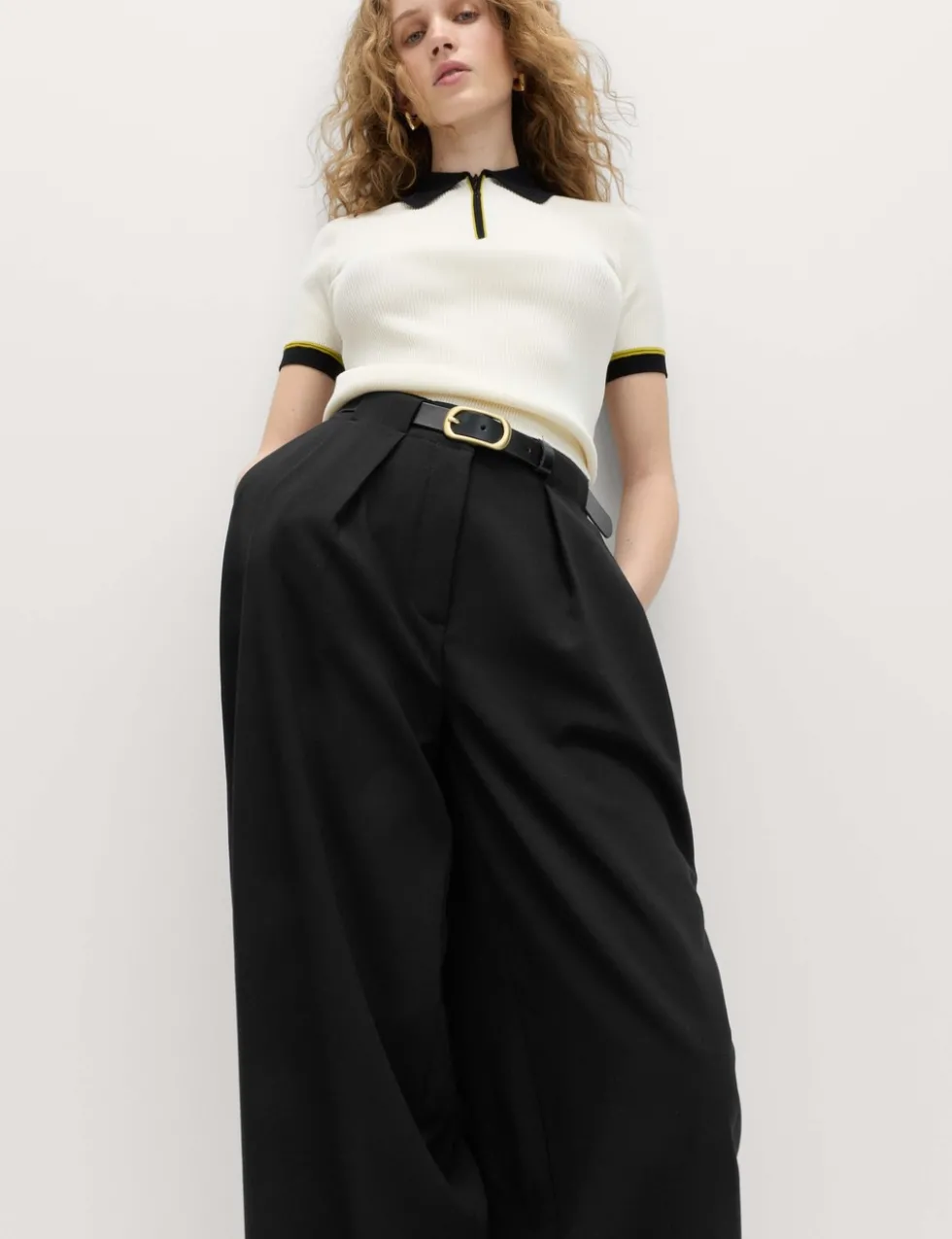 Barrel Pleat Front Tapered Trousers