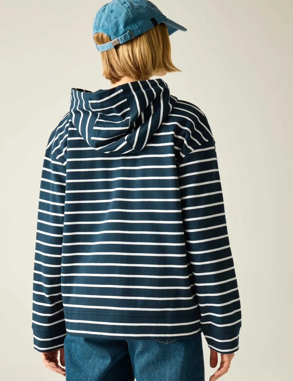 Bayletta Cotton Rich Striped Zip Up Hoodie