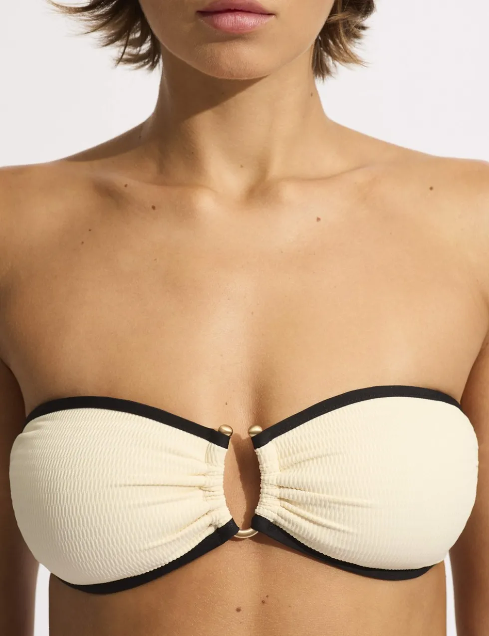 Beach Bound Padded Ring Detail Bandeau Bikini Top