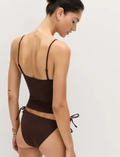 Bead Detail Scoop Neck Tankini Top