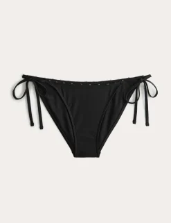 Bead Detail Tie Side Bikini Bottoms