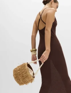 Beaded Scoop Neck Strappy Midaxi Beach Dress