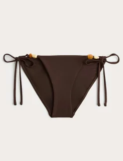 Beaded Tie Side Bikini Bottoms