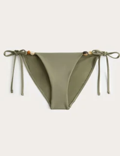 Beaded Tie Side Bikini Bottoms