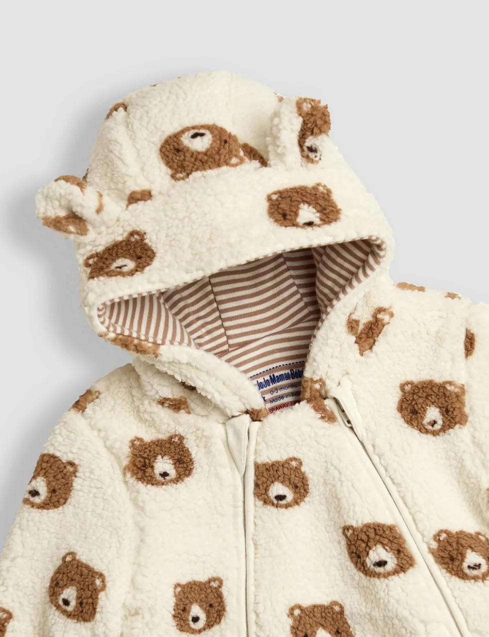 Bear Print Zip Pramsuit (7lbs-12 Mths)