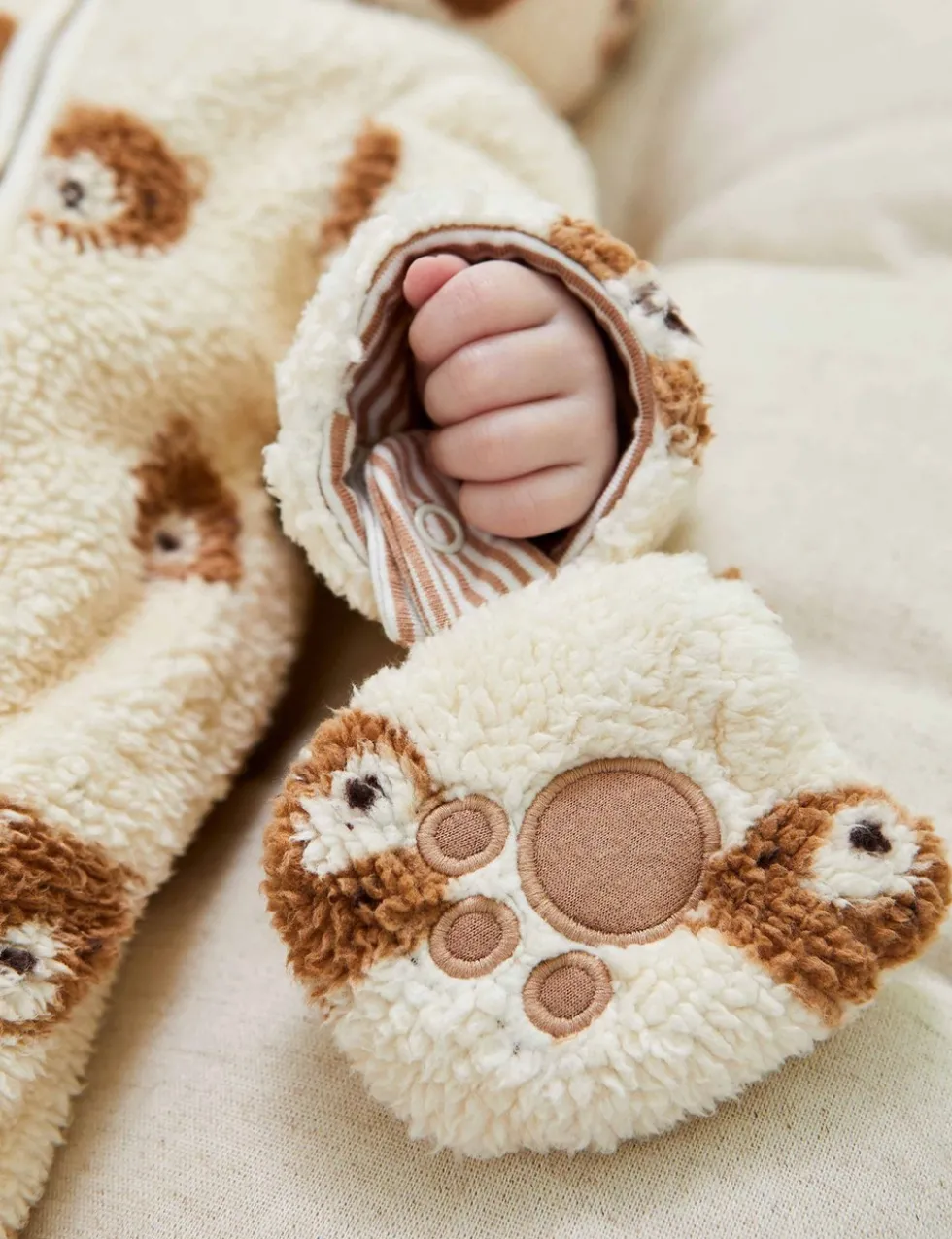 Bear Print Zip Pramsuit (7lbs-12 Mths)