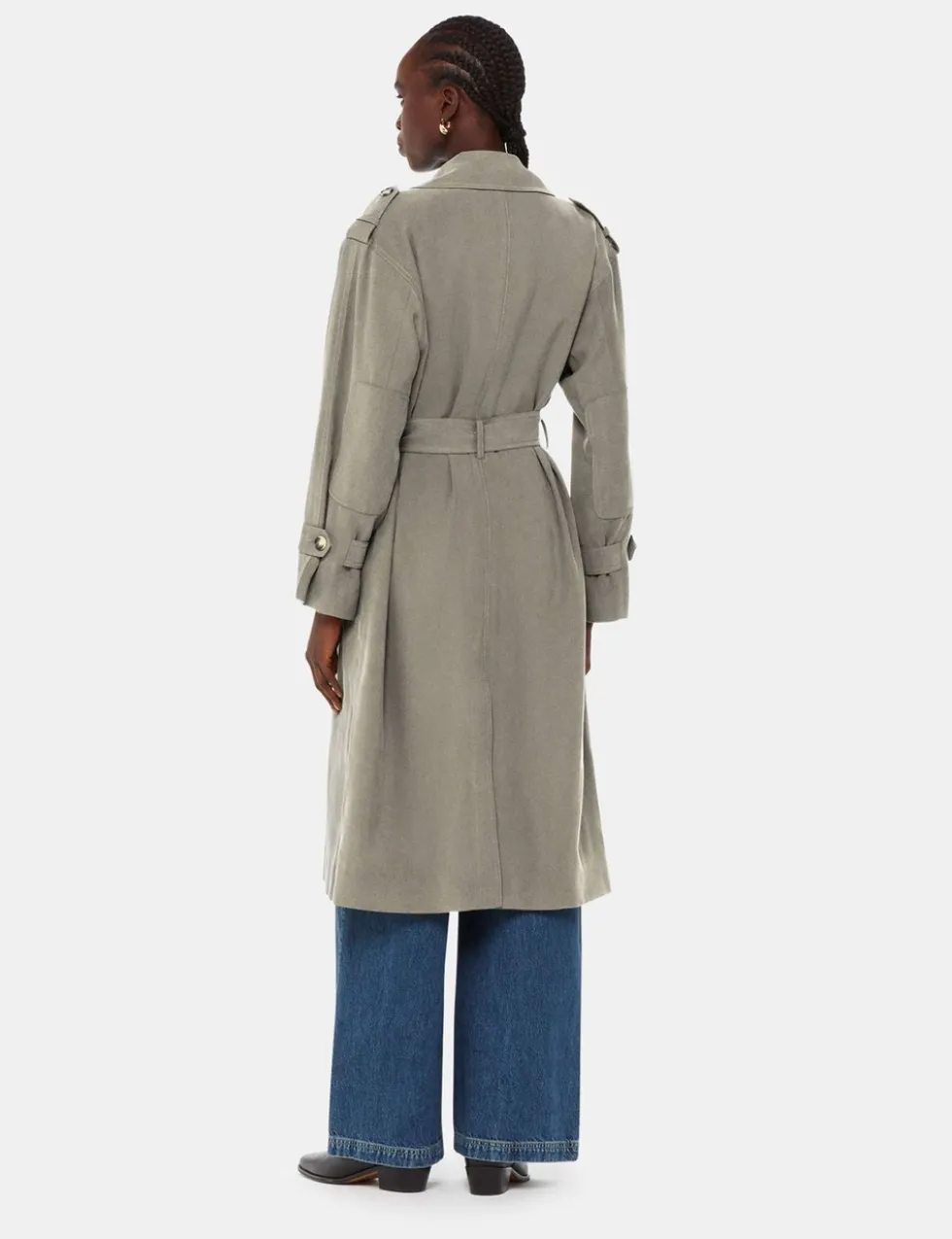 Belted Double Breasted Trench Coat