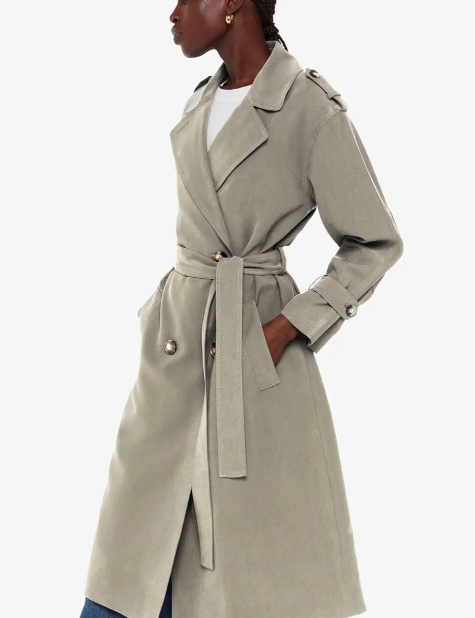 Belted Double Breasted Trench Coat