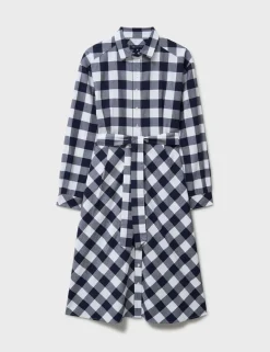 Belted Midi Shirt Dress with Linen