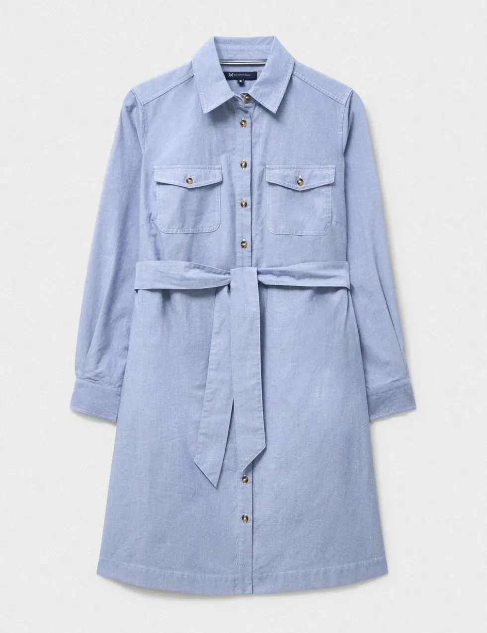 Belted Mini Shirt Dress with Linen