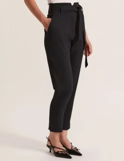 Belted Straight Leg Trousers
