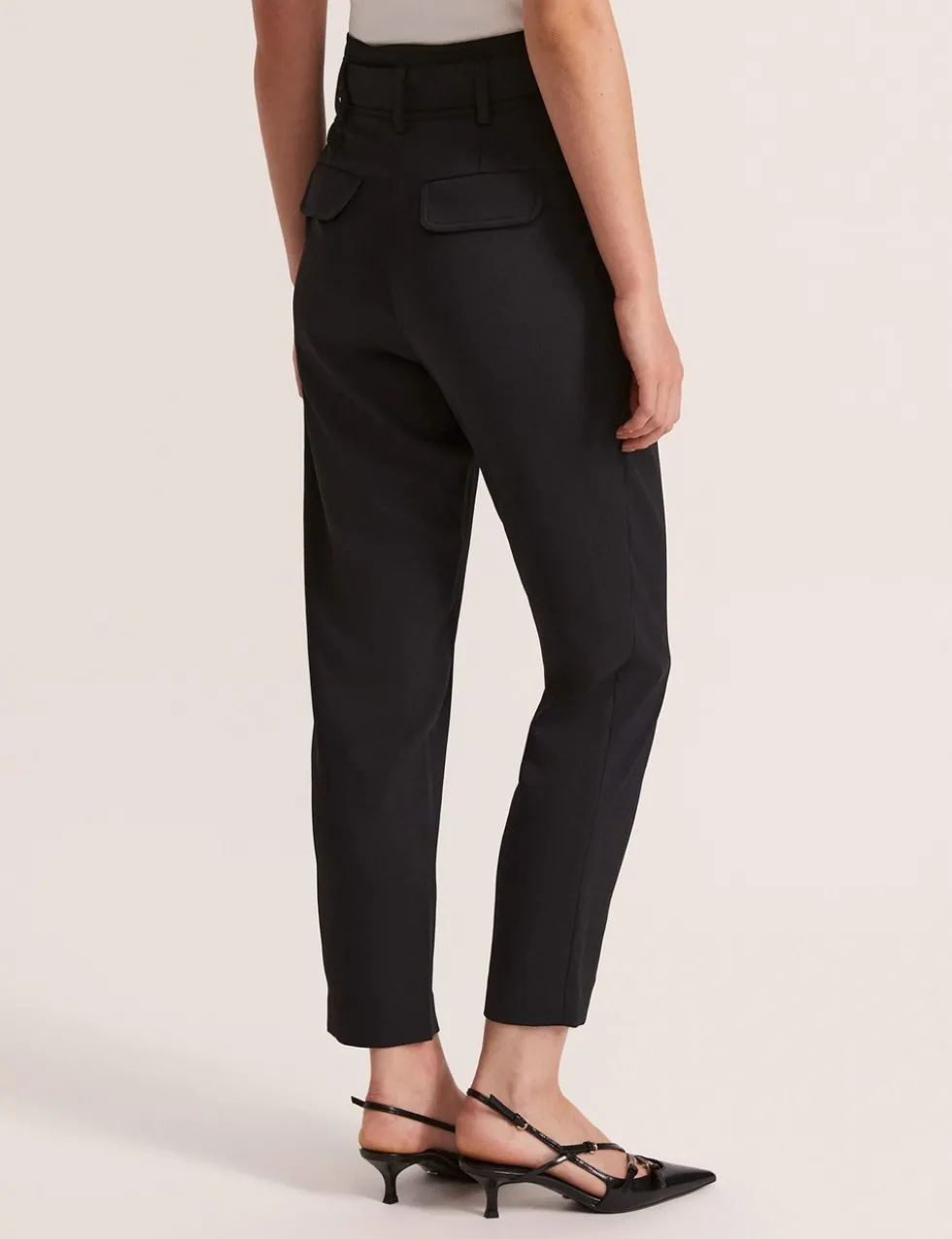 Belted Straight Leg Trousers