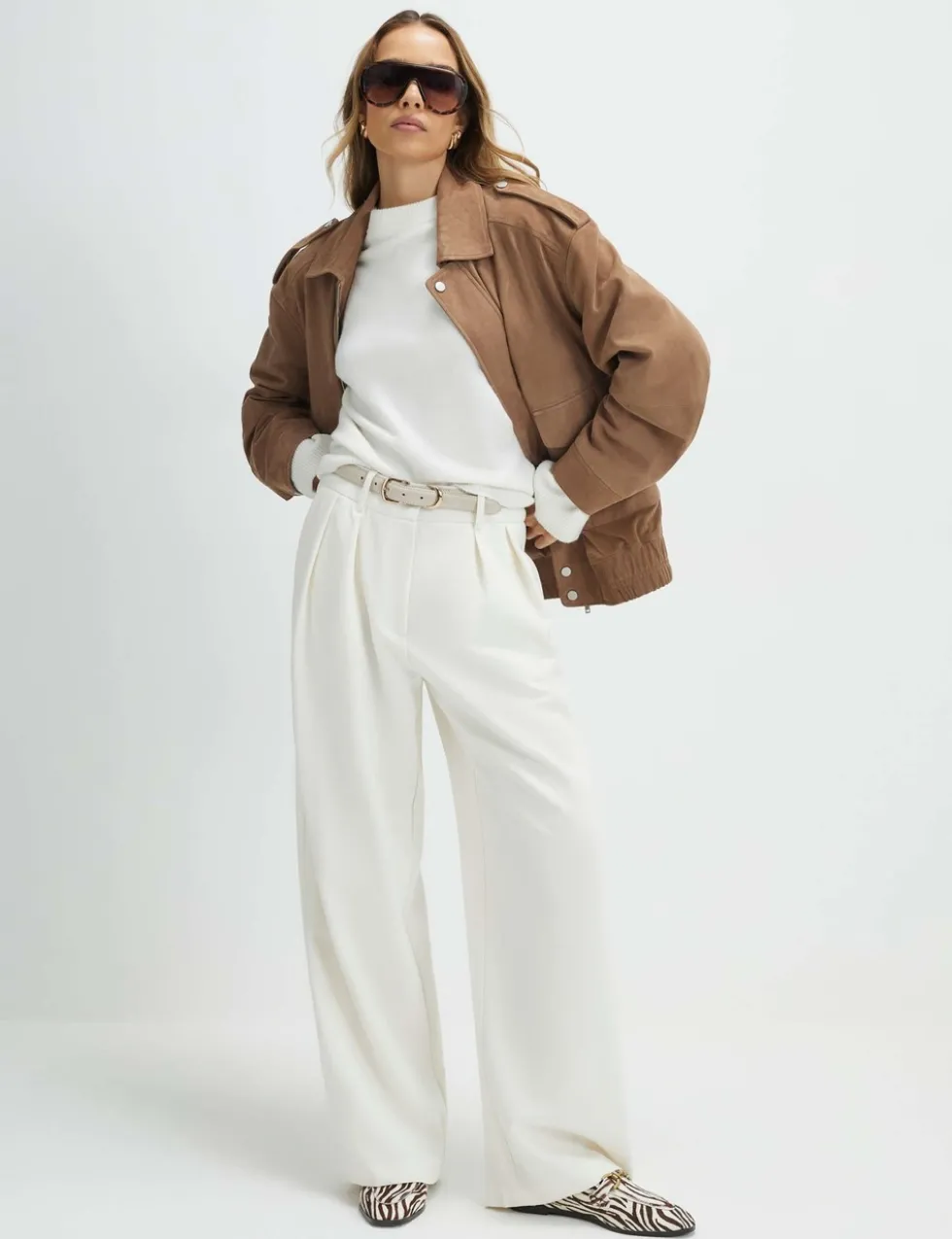 Belted Wide Leg Trousers