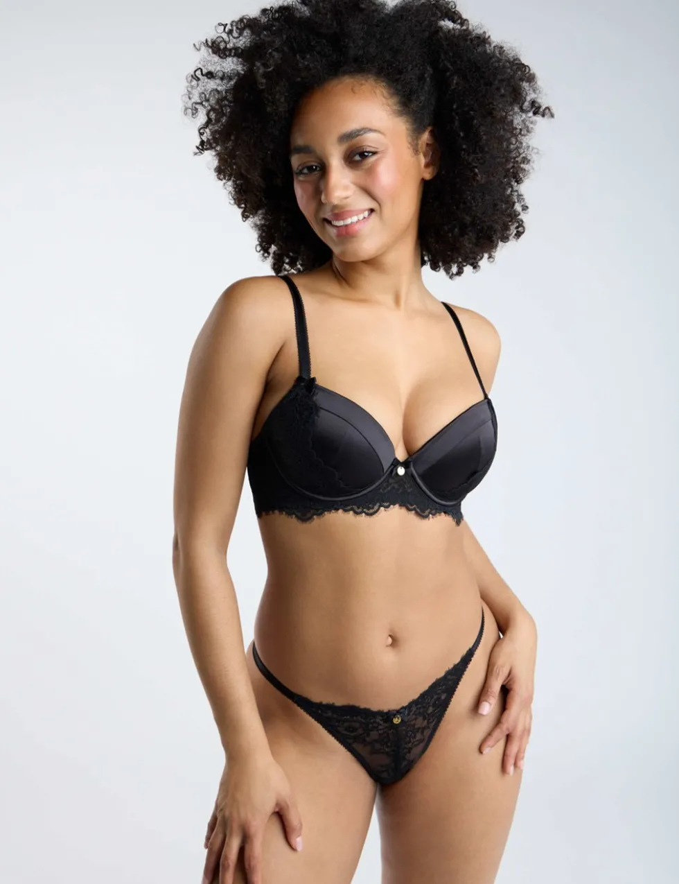 Betsy Pleated Lace Trim Wired Bra (B-F)