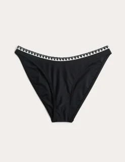 Blanket Stitch High Waisted Bikini Bottoms