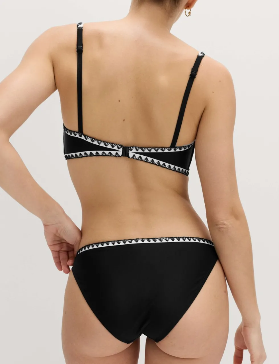 Blanket Stitch High Waisted Bikini Bottoms