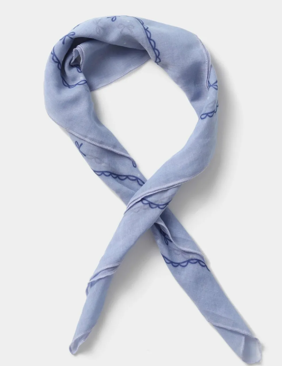 Blue Bow Print Scarf