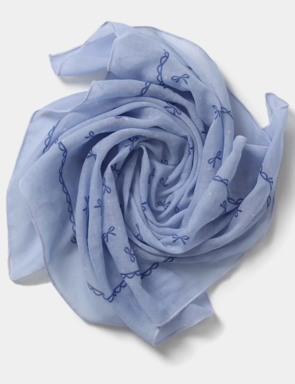 Blue Bow Print Scarf