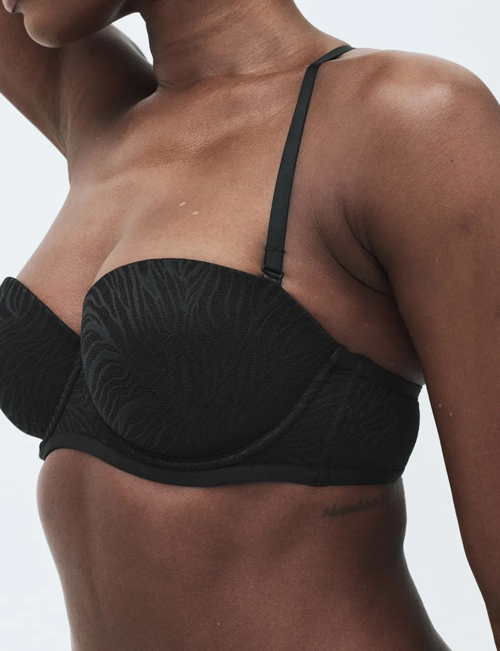 Body Lace Wired Strapless Bra (A-E)