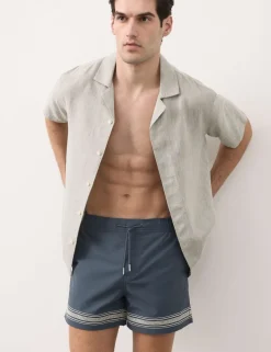 Border Embroidered Swim Shorts