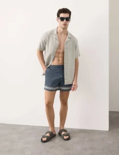 Border Embroidered Swim Shorts