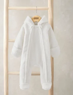 Borg Bear Ears Zip Pramsuit (0-12 Mths)
