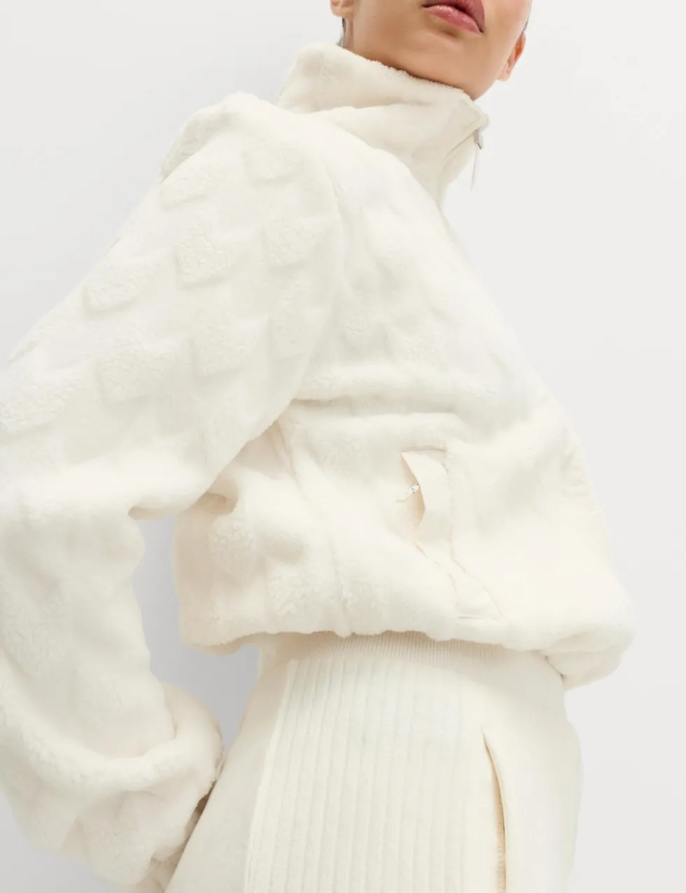 Borg Funnel Neck Fleece Jacket