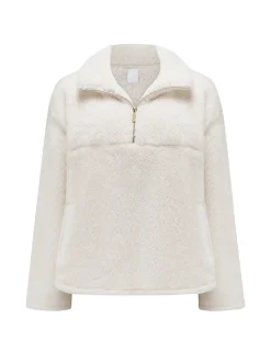 Borg High Neck Quarter Zip Top