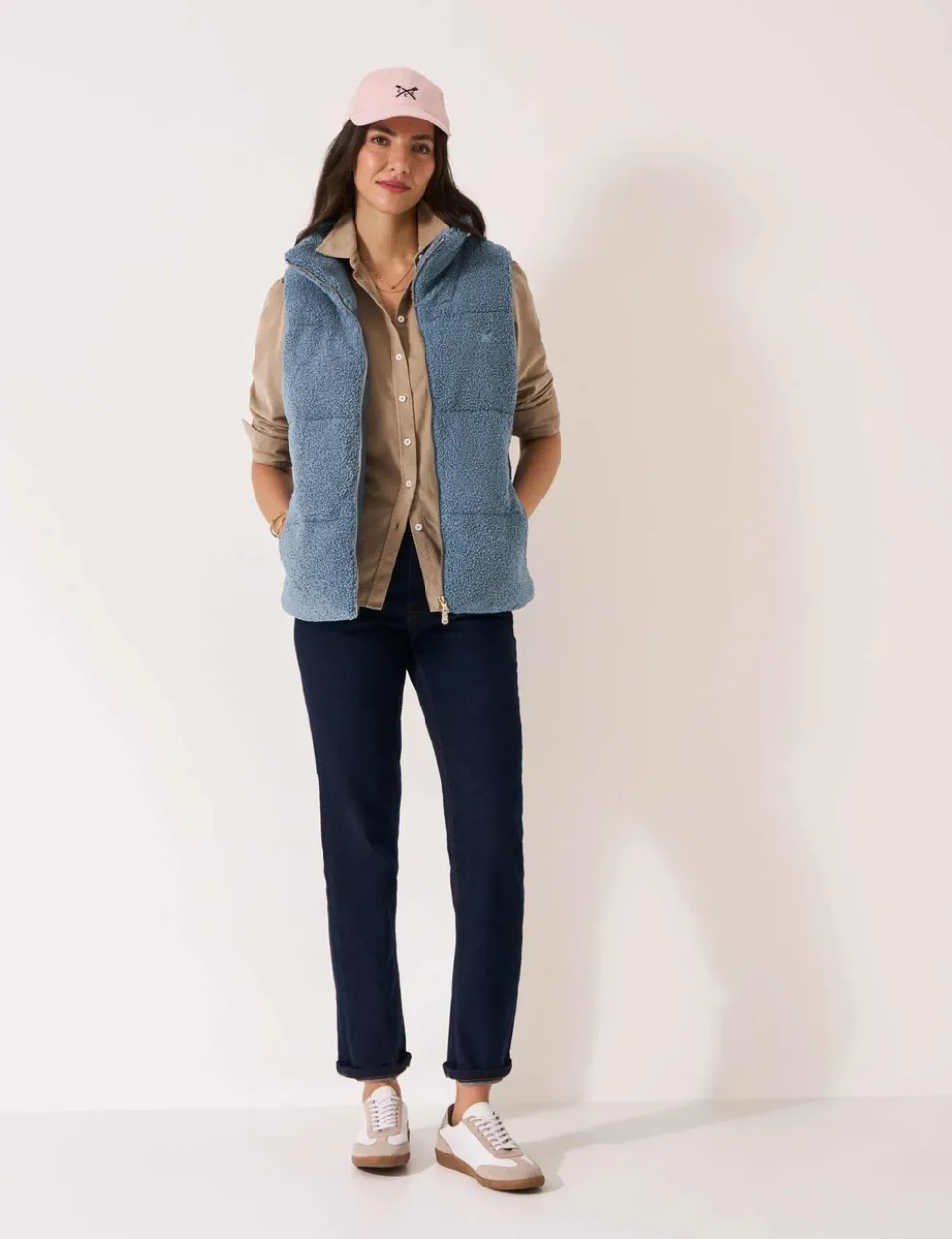 Borg Padded Funnel Neck Gilet