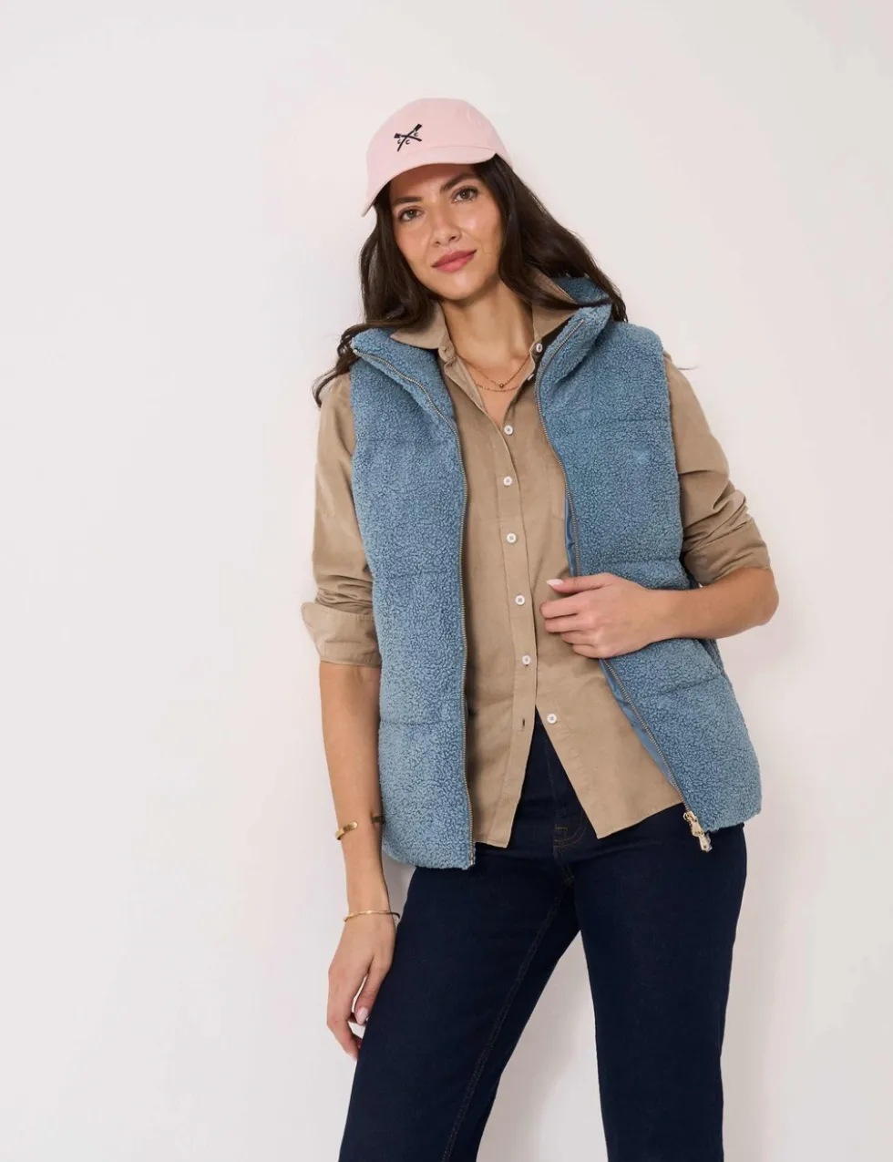 Borg Padded Funnel Neck Gilet
