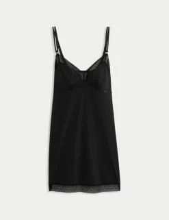Boston Microfibre Non Wired Lace Trim Slip