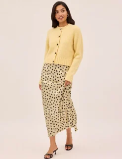 Bouclé Button Front Relaxed Cardigan