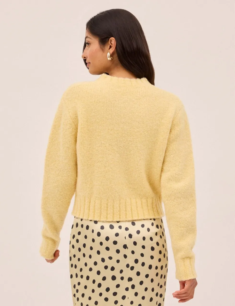 Bouclé Button Front Relaxed Cardigan